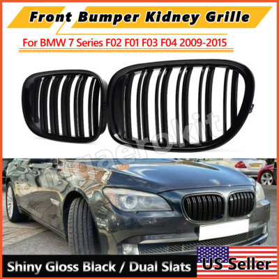 Gloss Black Front Kidney Grill M STYLE for BMW F01 F02 740i 750li 760li 4D 09-15