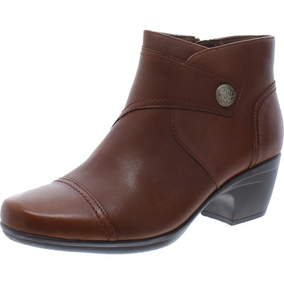 

Женские кожаные ботильоны Clarks Emily Calle Tan Leather 9 Medium (B,M) BHFO 8302, Dark tan leather