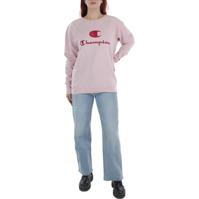 

Женский розовый флис с круглым вырезом Champion Comfy Sweatshirt Loungewear  BHFO 1415, Hush pink