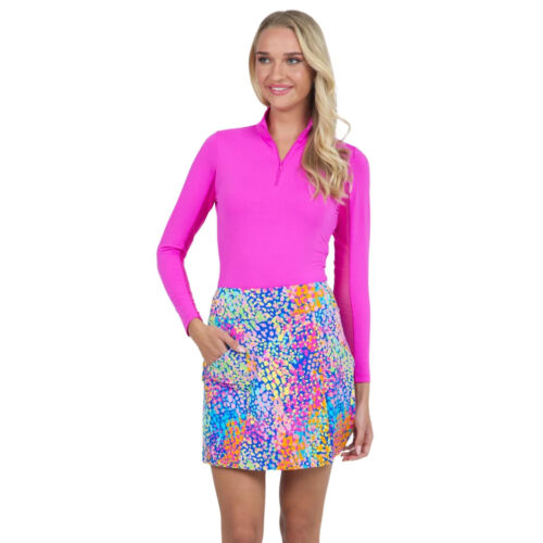 IBKUL Camille Skort Blue Multi XS S M L XL  18in Skirt Golf Womens UPF 50