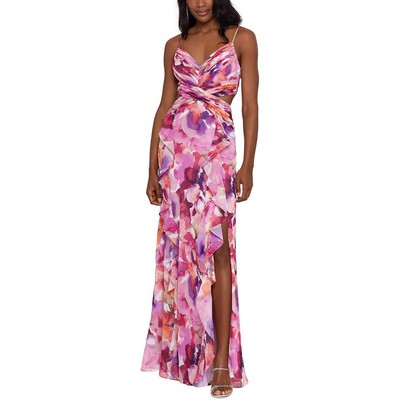 Женское розовое шифоновое вечернее платье с вырезом Xscape 8 BHFO 2576