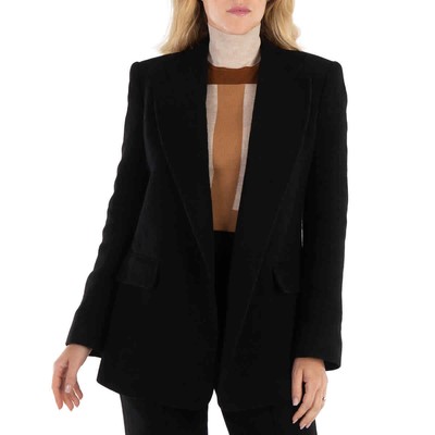 Pre-owned Chloé Chloe Ladies Black Single-breasted Open-front Blazer