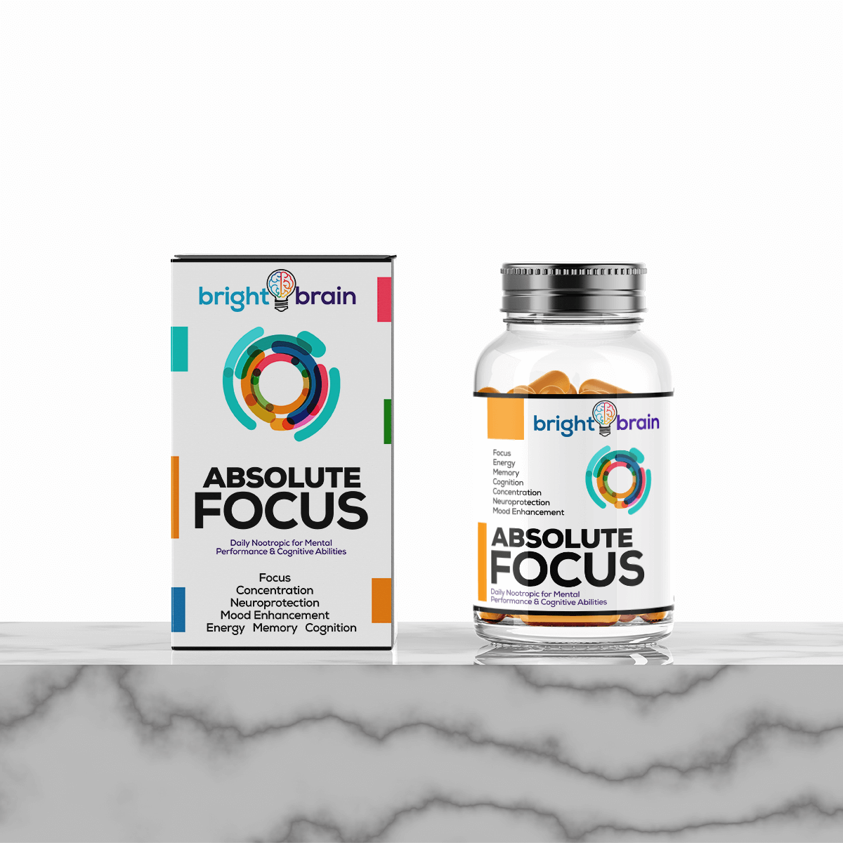 Bright Brain Absolute Focus Supplement - #1 Nootropic For Focus, Energy, Memory+