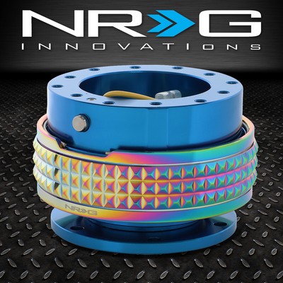 БЫСТРОРАЗЪЕМНОЕ АЛЮМИНИЕВОЕ РУЛЕВОЕ КОЛЕСО NRG С 6 БОЛТАМИ GEN 2.1 BLUE/NEO CHROME PYRAMID