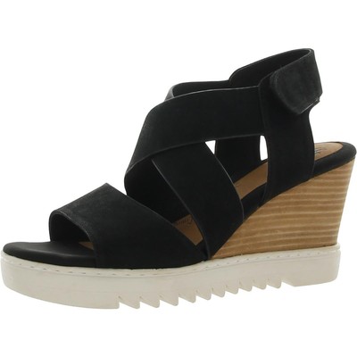 

Мягкие женские черные кожаные сандалии на танкетке Uxley 9,5, средний (B,M) BHFO 5574, Черный