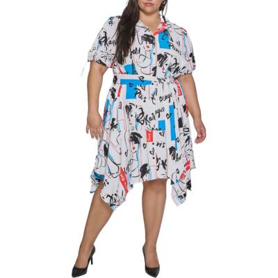 Женская белая тканая миди-рубашка с принтом Karl Lagerfeld Paris 12 BHFO 5295