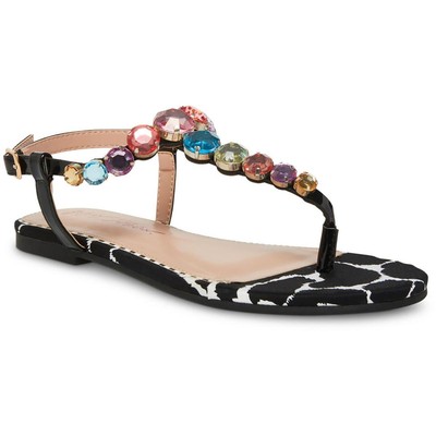 

Женские сандалии Betsey Johnson Jamari B/W Thong Sandals 11 Medium (B,M) BHFO 6520, Black multi