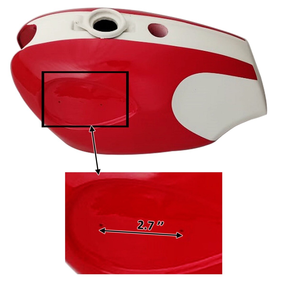 Petrol Gas Fuel Tank Steel Red & Cream Painted BSA B25 B44 Star Fire 
