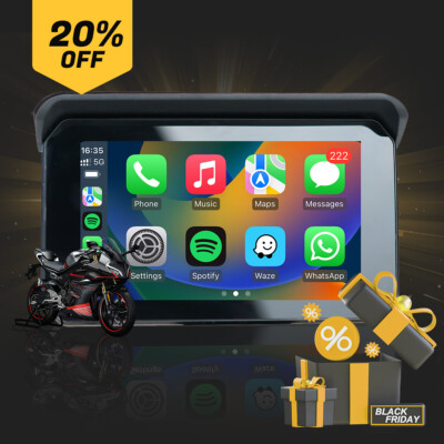 Ottocast 5'' Motorcycle Wireless Carplay &Android Auto TouchScreen GPS Navigator 