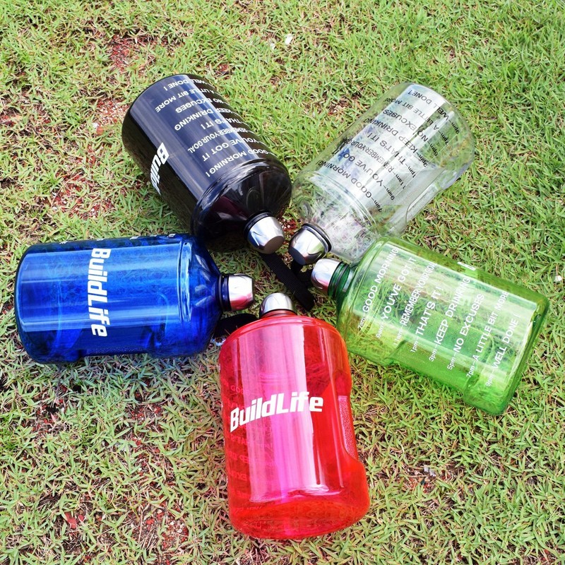 1Gallon Water Bottle Motivational Fitness Workout Time Marker Drink Daily Health