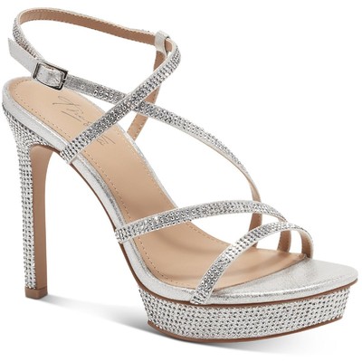 

Thalia Sodi Womens Sunnie Silver Platform Heels Shoes 8.5 Medium (B,M) BHFO 1174, Silver bling