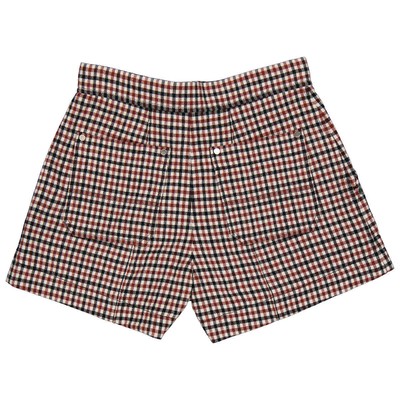 Pre-owned Chloé Chloe Ladies High-rise A-line Checked Wool-blend Shorts, Brand Size 36 (us Size In Multicolor