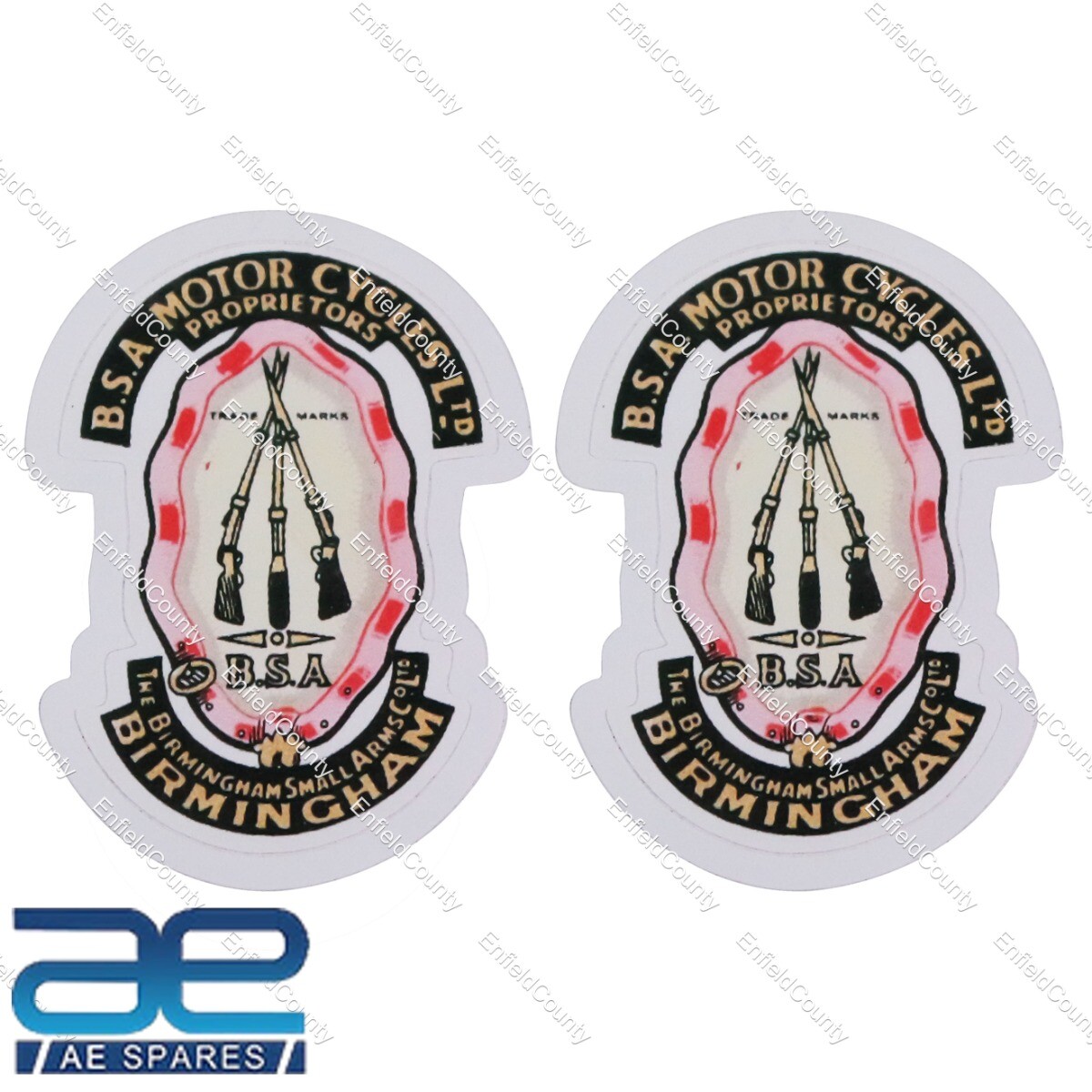 Birmingham Sticker BSA Motorcycles Ltd Trade Marks 2 Units  