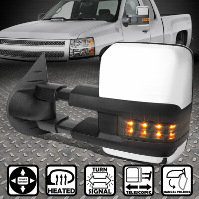 ДЛЯ 07-13 TAHOE/YUKON ХРОМИРОВАННОЕ ЛЕВОЕ БУКСИРОВОЧНОЕ ЗЕРКАЛО С ЭЛЕКТРОПРИВОДОМ + ОБОГРЕВОМ + ЗАТЕМНЕННЫМ СВЕТОДИОДНЫМ СИГНАЛОМ