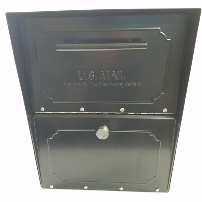 Oasis Tribolt Black Locking Parcel Mailbox Architectural Mailboxes Open Box