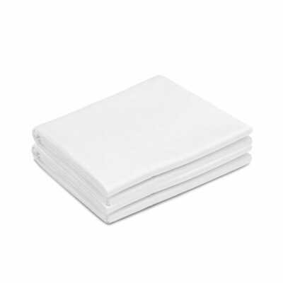 RILEY HOME Sateen Flat Sheet White Size Queen