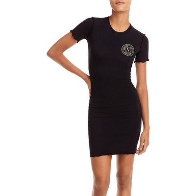 

Женское короткое мини-платье из джерси Versace Jeans черного цвета  BHFO 5075, Черный