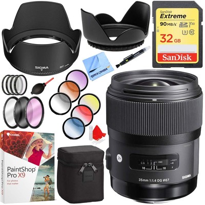 Sigma ART Wide-angle lens 35 mm F/1.4 DG HSM Canon EF SLR w/ 67mm Filters Kit