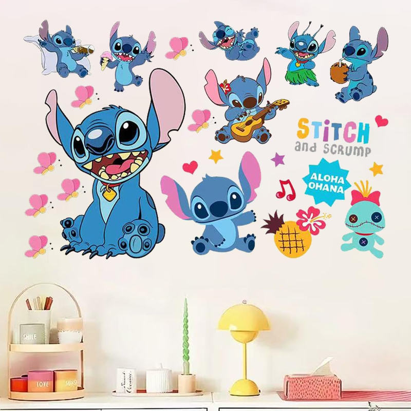 Stitch wall sticker, Removable Peel and Stick Suitable for Living Room, Smooth W