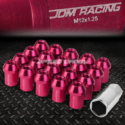 КОМПЛЕКТ ГАЕК JDM CLOSE-END ИЗ РОЗОВОГО АЛЮМИНИЯ С 20 НАКОНЕЧНИКАМИ + АДАПТЕР M12X1.25 ДИАМЕТРОМ 25 ММ / ВЫСОТОЙ 35 ММ