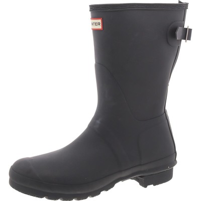 Hunter Womens Original Back Adj Short Gray Rain Boots 9 Medium (B,M) BHFO 5707
