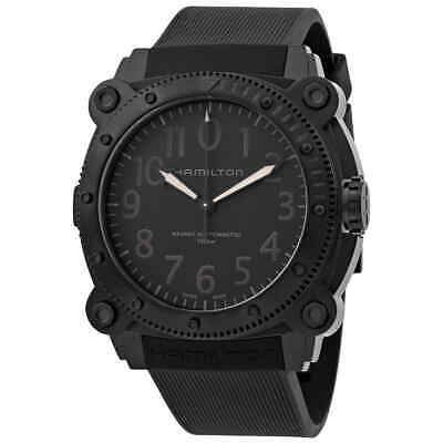 Мужские часы Hamilton цвета хаки темно-синие автоматические с черным циферблатом H78505330