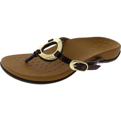 Женские босоножки-стринги Vionic Womens Karina Brown без шнуровки шириной 7 см (C, D, W) BHFO 2487