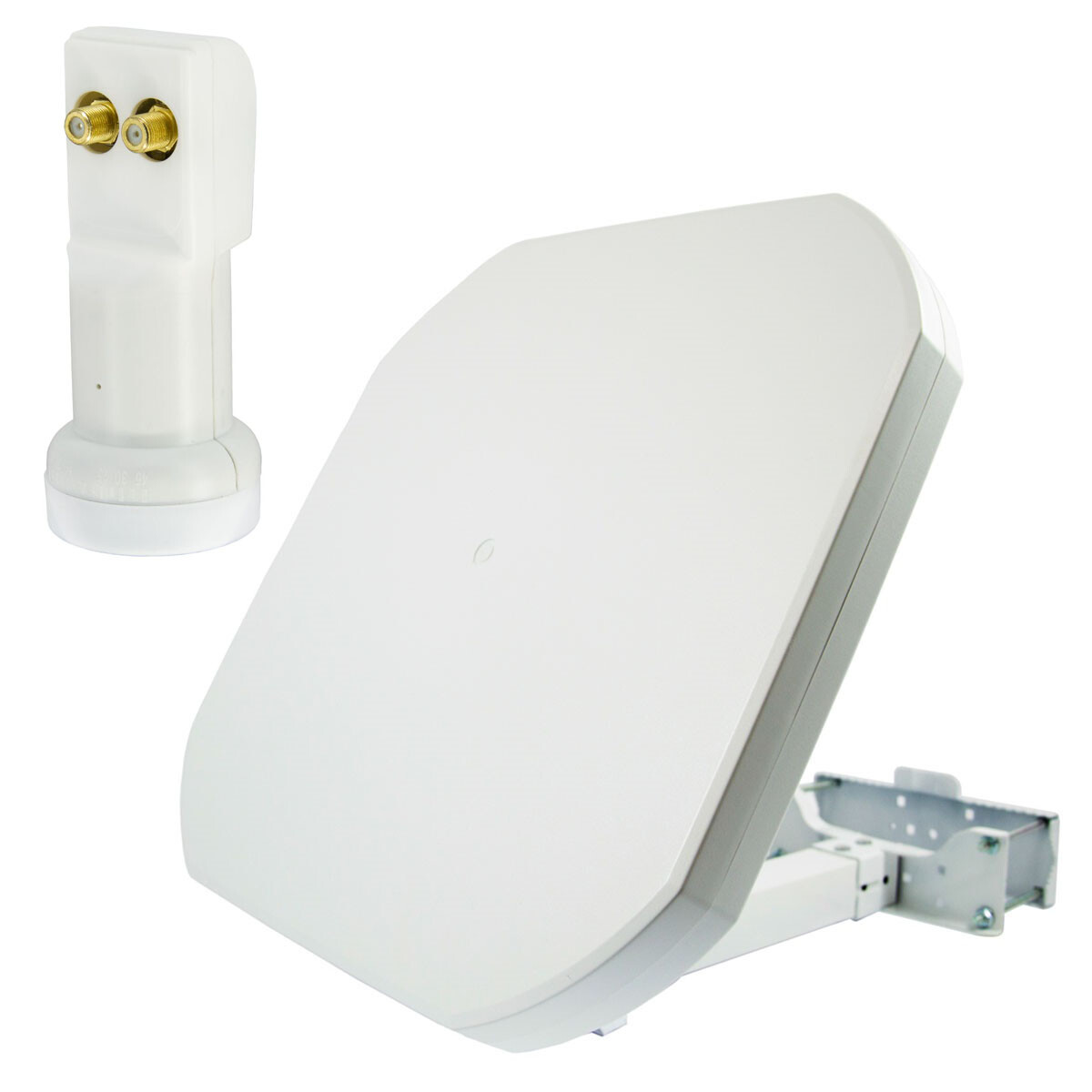 PremiumX SAT Flachantenne Digital Twin LNB Satelliten Anlage 2 Teilnehmer 4K UHD