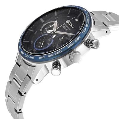 Pre-owned Seiko Ssb357 Chronograph Quartz Black Dial Men's Watch Ssb357p1