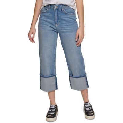 

Женские укороченные джинсы с высокой посадкой и манжетами Karl Lagerfeld Paris BHFO 1598, Glacier blue wash, L2TK2222