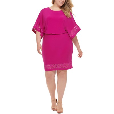 

Jessica Howard Женское фиолетовое блузонное платье-футляр до колен Petites  BHFO 8887, Fuschia