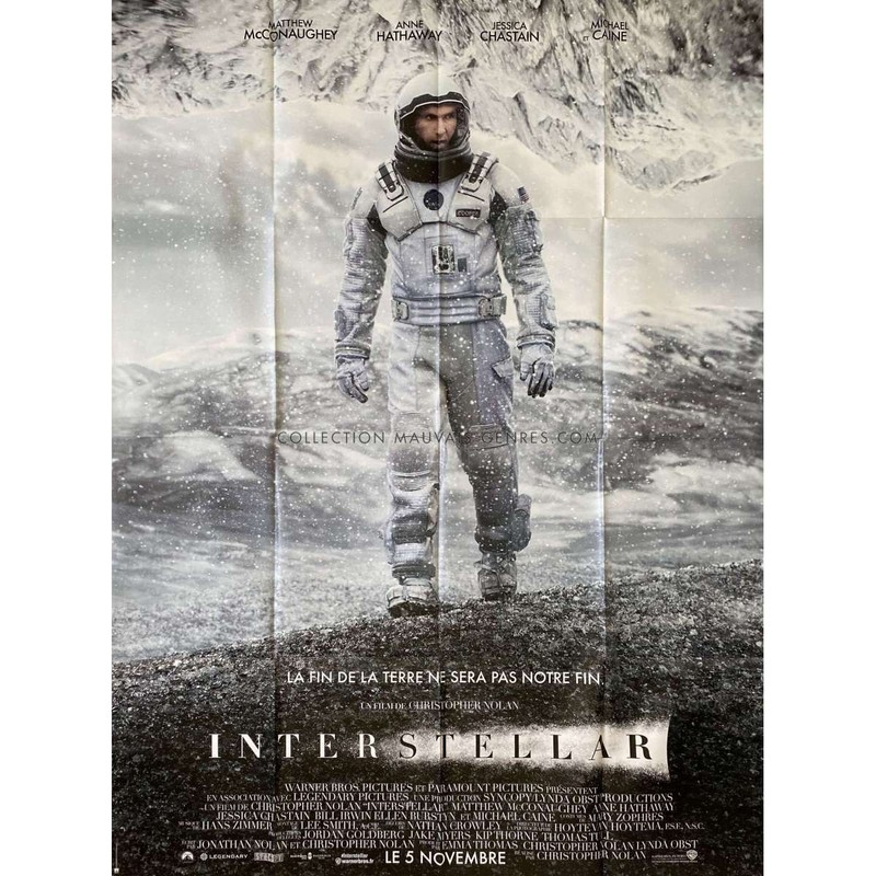 Interstellar Affiche De CinÃ©Ma  - 120x160 Cm. - 2014 - Matthew Mcconaughey, Chri