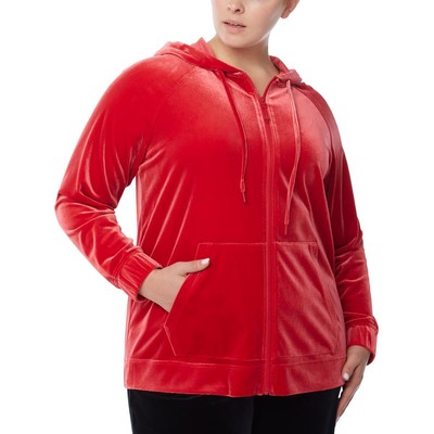 

Женский красный велюровый спортивный свитер с капюшоном Jones New York Plus  BHFO 9181, Rouge