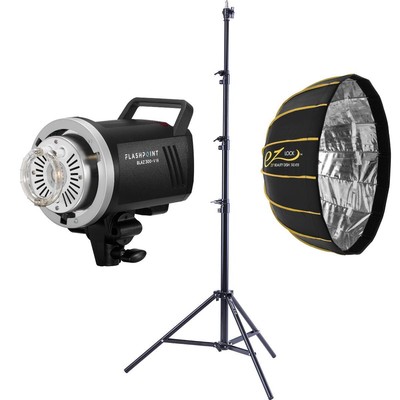Flashpoint BLAZ 300-V 300Ws R2 Studio Monolight Kit with Stand  Beauty Dish