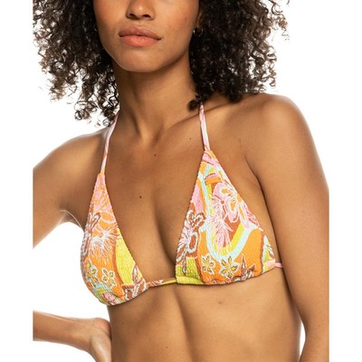 Женская пляжная одежда-бикини Roxy Womens с оранжевым принтом, топ для плавания, L BHFO 9934