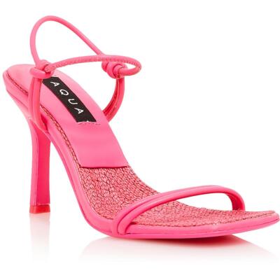 

Aqua Womens Alaya Туфли с открытым носком и квадратным носком из искусственной кожи с ремешком на щиколотке BHFO 3959, Alaya