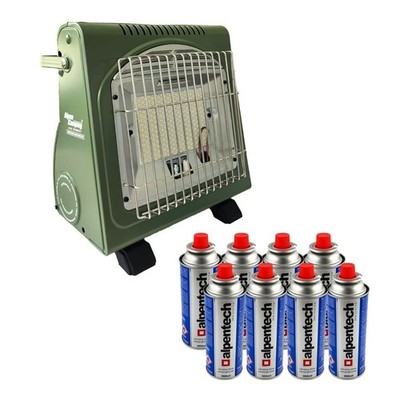 Chauffage à gaz mobile 1700W + 8 cartouches gaz ALPEN CAMPING