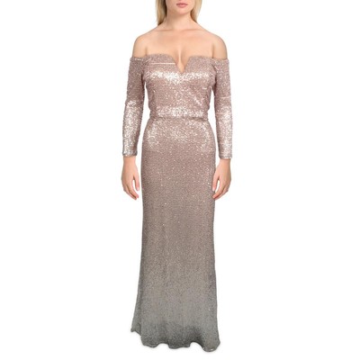 

Xscape Женское вечернее платье из золотой сетки с блестками  BHFO 7236, Gold/silver