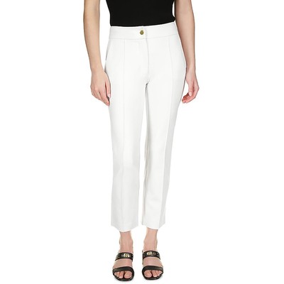 MICHAEL Michael Kors Womens White High Rise Pintuck Ankle Pants XL BHFO 5491