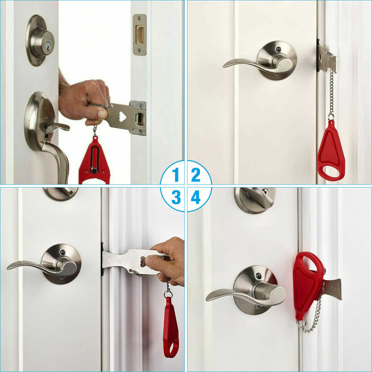 Portable Travel Security Safety Door Lock Hotel Room Intrusion Prevention Buckle eBay