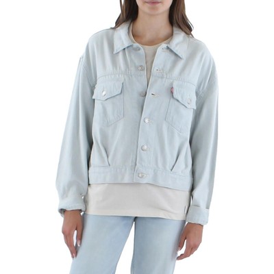 

Levi Strauss - Co. Женская джинсовая укороченная джинсовая куртка с эффектом потертости Пальто  BHFO 0857, Light blue