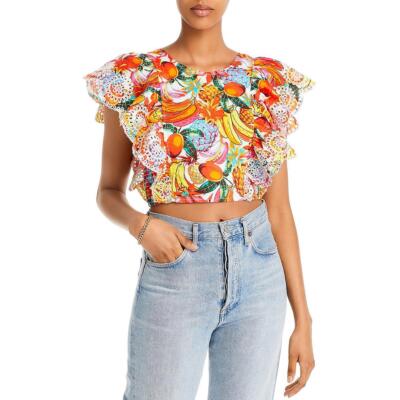 

Женская блузка с укороченным топом цвета морской волны BHFO 2706, Fruit print