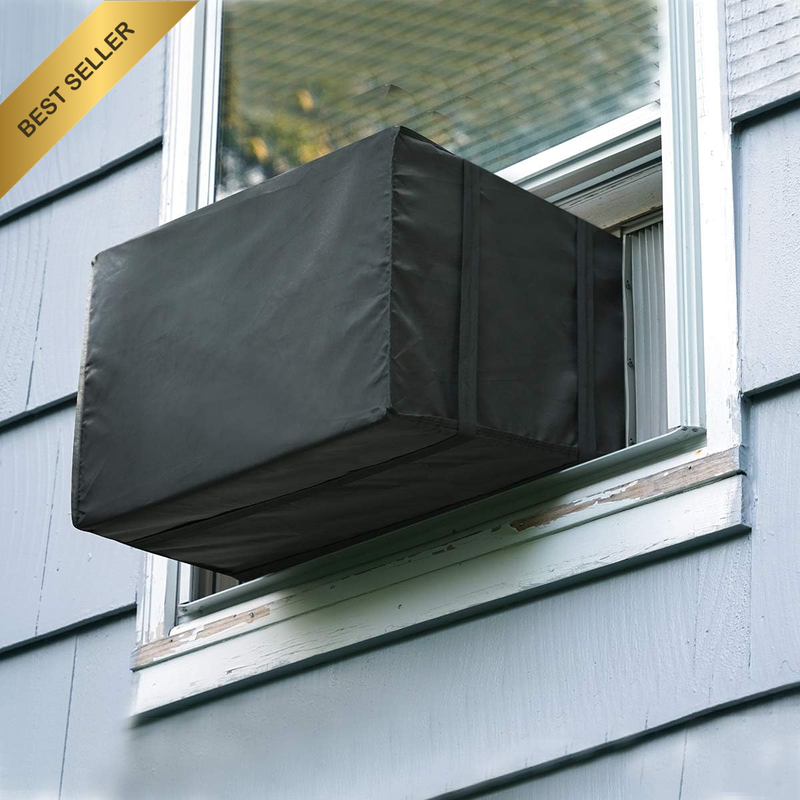 Window Air Conditioner Cover Outdoor,  outside Window AC Unit Cover Black Dust-P