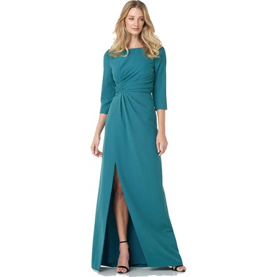

Женское вечернее платье макси со сборками Kay Unger New York BHFO 7203, Dark aqua