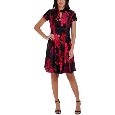 

Черное женское расклешенное платье Signature By Robbie Bee Petites  BHFO 4918, Black/red