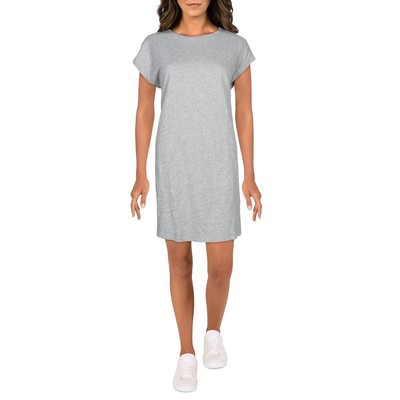 Женское серое мини-платье-футболка с круглым вырезом Eileen Fisher, S BHFO 3637
