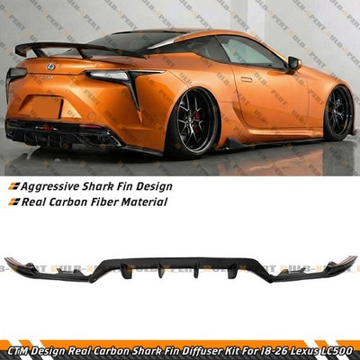 For 2018-26 Lexus LC500 CTM Design Carbon Fiber Rear Diffuser W/ Side Extension