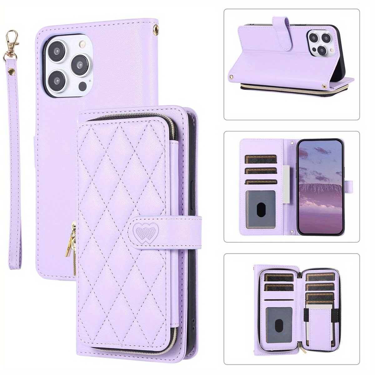 Crossbody Wallet Case for iPhone 15 14 13 12 11 Pro Max XR XS 7 8 Plus SE 2020
