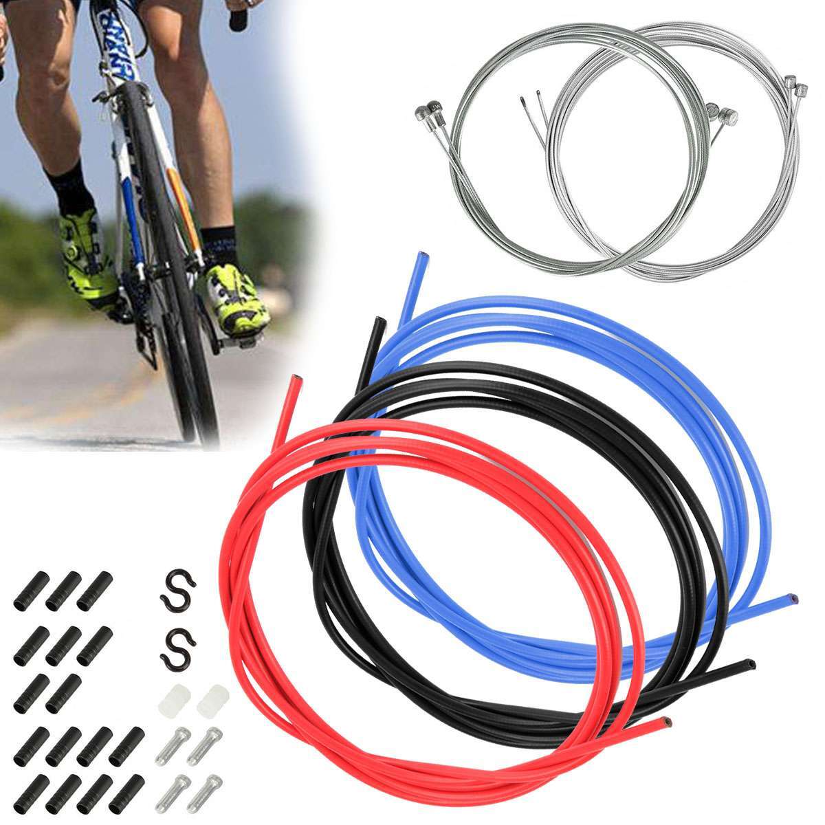 Universal Bicycle Braided Derailleur Shift Brake Cable Set Housing MTB Road Bike