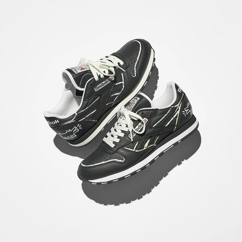 

Reebok Classic Leather Keith Haring Black Chalk Мужская повседневная обувь унисекс GZ1456, Черный, Classic Leather Keith Har
